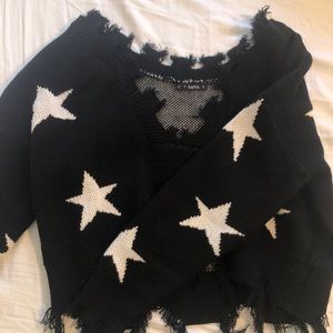 black and white star sweater